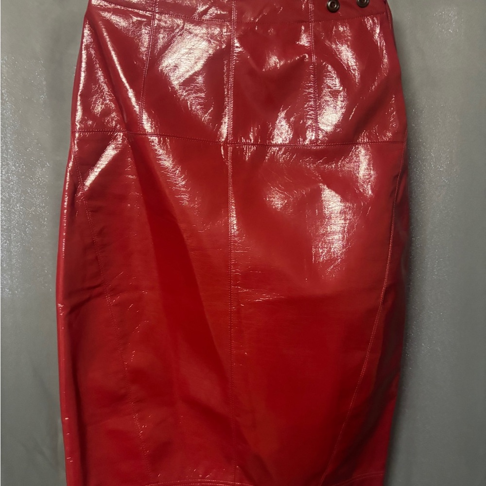 Modern Citizen Vegan Leather Red Pencil Skirt